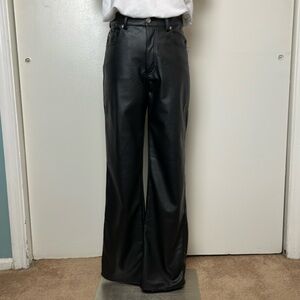 H&M Black High Waisted Pleather Pants ~ 8